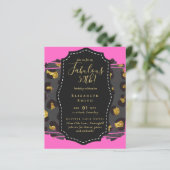 BUDGET Fabulous 50. Geburtstag Glam Chick Inviteni (Stehend Vorderseite)