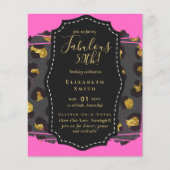 BUDGET Fabulous 50. Geburtstag Glam Chick Inviteni (Vorderseite)
