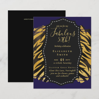 BUDGET Fabulous 50. Geburtstag Glam Chick Inviteni
