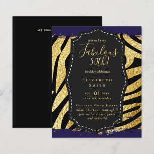 BUDGET Fabulous 50. Geburtstag Glam Chick Inviteni