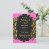BUDGET Fabulous 50. Geburtstag Glam Chick Inviteni (Stehend Vorderseite)