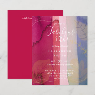 BUDGET Fabulous 50. Geburtstag Glam Chick Inviteni
