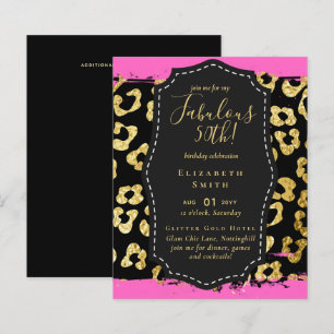 BUDGET Fabulous 50. Geburtstag Glam Chick Inviteni