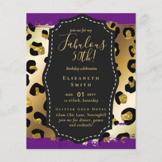 BUDGET Fabulous 50. Geburtstag Glam Chick Inviteni