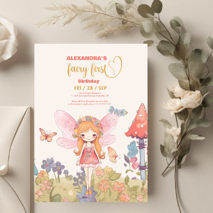 Budget Fairy First Enchanted Woodland 1. Geburtsta Flyer