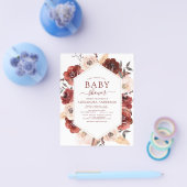 Budget Fall Baby Dusche Burnt Orange Floral Flyer (Einzeln)