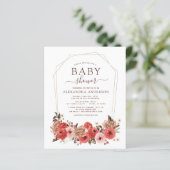 Budget Fall Baby Dusche Terracotta Floral (Stehend Vorderseite)