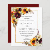 Budget Fall Blume Sonnenblumen Einladung (Vorne/Hinten)