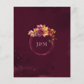 Budget Fall Burgund Rose Gold Hochzeit Einladung (Rückseite)