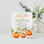 Budget Fall Burnt Orange Pumpkin Patch Geburtstag (Stehend Vorderseite)