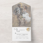 Budget Fall Custom Foto Hochzeit All In One Einladung (Innen Boden)