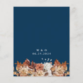 Budget Fall Floral auf Navy Blue Wedding Einladung (Rückseite)