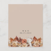 Budget Fall Floral auf Taupe Hochzeit Einladung (Rückseite)