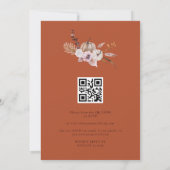 Budget Fall Floral Terracotta QR Code UAWG Wedding Einladung (Rückseite)