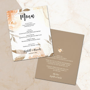 Budget Fall Floral Wedding Menü und vielen Dank