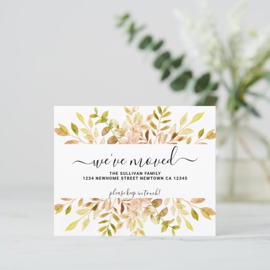 Budget Fall Foliage Announcement Card (Stehend Vorderseite)