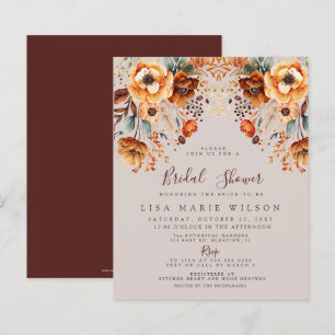 Budget Fall Foliage Fall Bridal Shower Einladungen