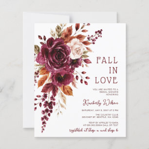 Budget Fall in Love Floral Herbst Brautparty