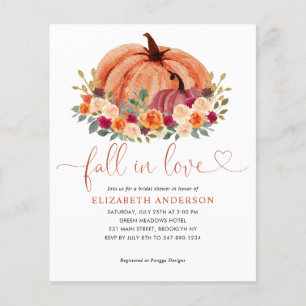Budget Fall Liebe Terracotta Pumpkin Brautparty Flyer