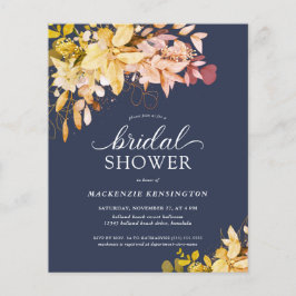 BUDGET Fall Navy Blue Gold Floral Brautparty