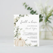 Budget Fall Pumpkin Bridal Dusche Einladung (Stehend Vorderseite)