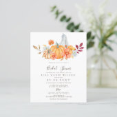 Budget Fall Pumpkins Bridal Dusche Einladung (Stehend Vorderseite)