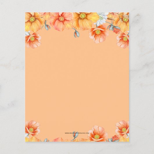 Budget Fall Pumpkins Bridal Dusche Einladung (Rückseite)