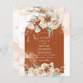BUDGET Fall Terracotta Floral Pampas Grass WEDD