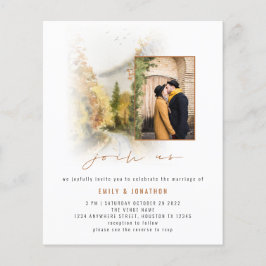 Budget Fall Trees Foto QR Wedding Terracotta