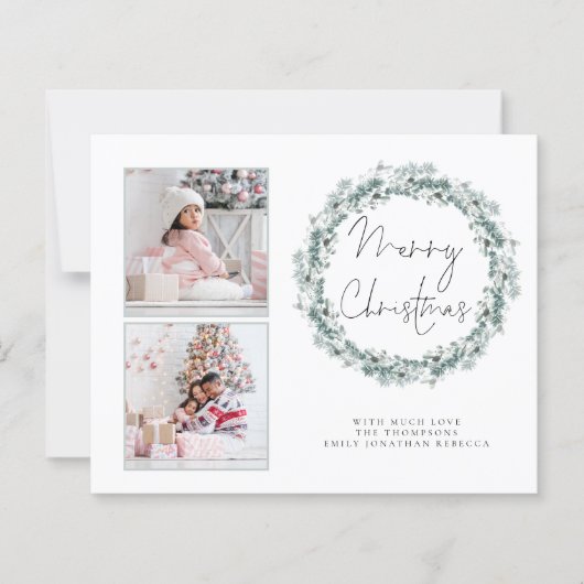 Budget Familie 2 Foto Aquamarin Frohe Weihnachtska (Vorderseite)