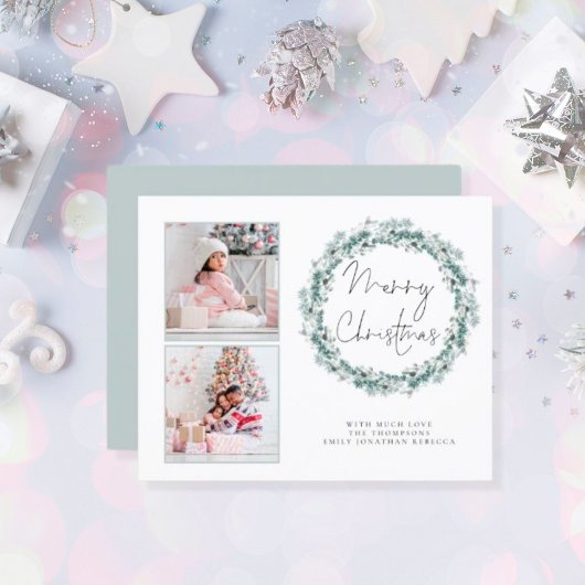 Budget Familie 2 Foto Aquamarin Frohe Weihnachtska