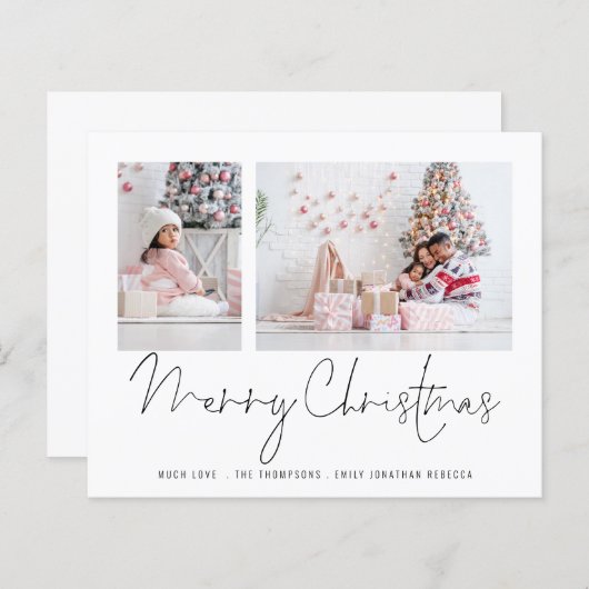 Budget Family 2 Fotos Script Merge Weihnachtskarte (Vorne/Hinten)