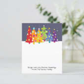 BUDGET farbenfrohe Regenbogenweihnachtskarte (Stehend Vorderseite)