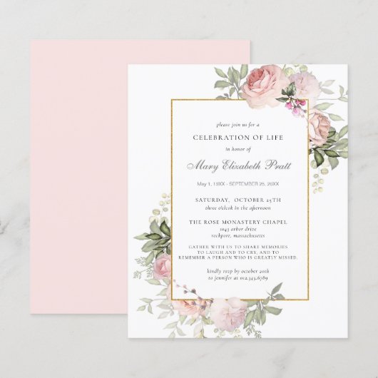 Budget Feier des Lebens Rosa Blumenladen (Vorne/Hinten)