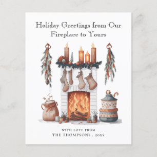 Budget Feierliche Feuerstelle Frohe Weihnachtskart