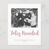 Budget Feliz Navidad Rose Gold Glitzer Foto (Vorderseite)