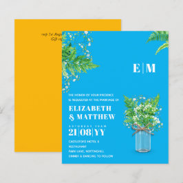 BUDGET Fern green Blätter Wedding Einladung