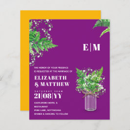 BUDGET Fern green Blätter Wedding Einladung