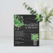 BUDGET Fern Greenerenerity Wedding Einladung (Stehend Vorderseite)