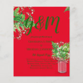 BUDGET Ferns Greenery Red Wedding Einladung (Vorderseite)