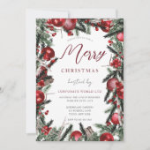 Budget Festbrennender Kranz Weihnachtsfest im Unte Einladung (Vorderseite)