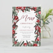 Budget Festbrennender Kranz Weihnachtsfest im Unte Einladung (Stehend Vorderseite)