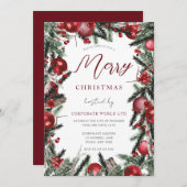 Budget Festbrennender Kranz Weihnachtsfest im Unte Einladung (Vorne/Hinten)