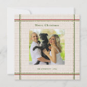 Budget Feste Grenzen Minimales Foto Weihnachten Dankeskarte (Vorderseite)