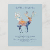 Budget Festive Rentier Weihnachts-Party Einladung (Vorderseite)