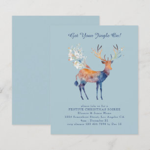 Budget Festive Rentier Weihnachts-Party Einladung