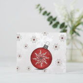 Budget festliche Silber rote Visitenkarte (Stehend Vorderseite)