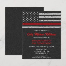 Budget Feuerwehrruhestand Thin Red Line Einladung