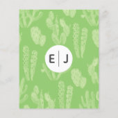 Budget Fiesta Cactus Green Wedding Einladung (Rückseite)