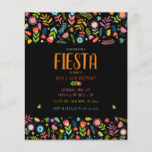 Budget Fiesta Floral Geburtstag Einladungen (Vorderseite)